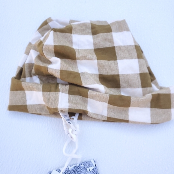 NWT Kate Quinn Slouchy Beanie Sack Hat Gingham Size Large Bamboo - Picture 4 of 6